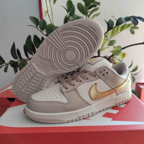 Cheap Nike Dunk Beige Golden Swoosh Shoes Men and Women-112